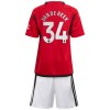 Officiële Voetbalshirt + Korte Broek Manchester United Van De Beek 34 Thuis 2023-24 - Kids